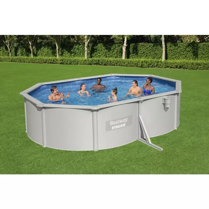 Bestway 56586 BW Стальной бассейн Hydrium 500х360х120см, 16296л, песч.фил.-нас 3028л/ч, лестн, тент, подст, попл.-доз