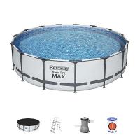 Bestway 56488 BW Каркасный бассейн Steel Pro Max 457х107см, 14970л, фил.-насос 3028л/ч, лестница, тент