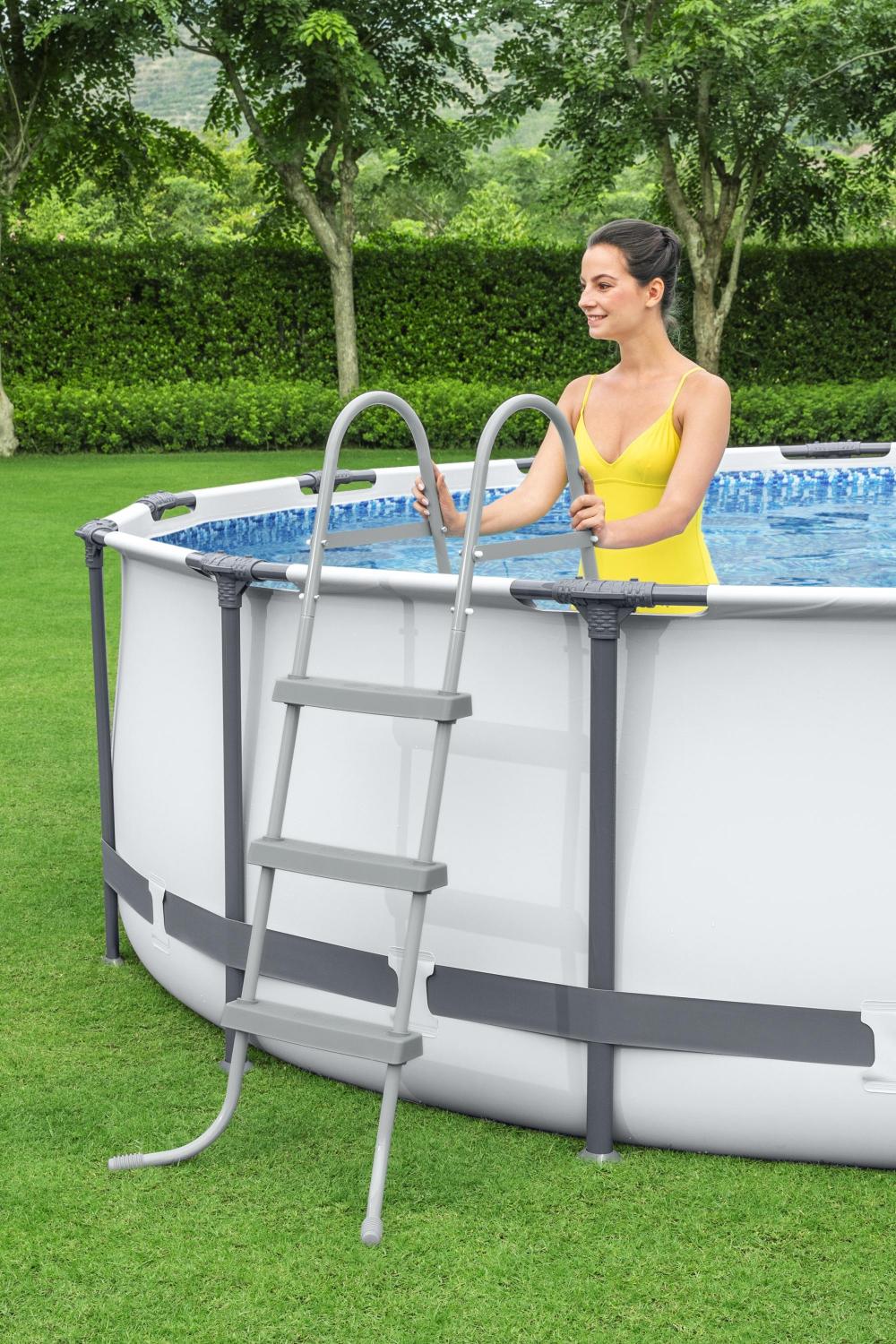 Bestway 56950 BW Каркасный бассейн Steel Pro Max 427х107см, 13030л, фил.-насос 3028л/ч, лестница, тент