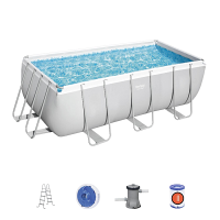 Bestway 56456 BW Каркасный бассейн Power Steel 412х201х122см, 8124л, фил.-насос 2006л/ч, лестница, попл.-дозатор