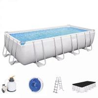 Bestway 56466 BW Каркасный бассейн Power Steel 549х274х122см, 14812л, песч.фил.-нас. 5678/ч, лестн., тент, попл.-доз.