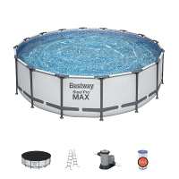 Bestway 5612Z BW Каркасный бассейн Steel Pro Max 488х122см, 19480л, фил.-насос 5678л/ч, лестница, тент