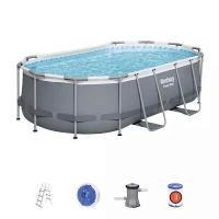Bestway 56620 BW Каркасный бассейн Power Steel 427х250х100см, 7250л, фил.-насос 2006л/ч, лестница, попл.-дозатор