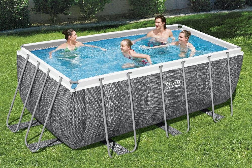 Bestway 56722 BW Каркасный бассейн Power Steel 412х201х122см, 8124л, фил.-насос 2006л/ч, лестница, попл.-дозатор