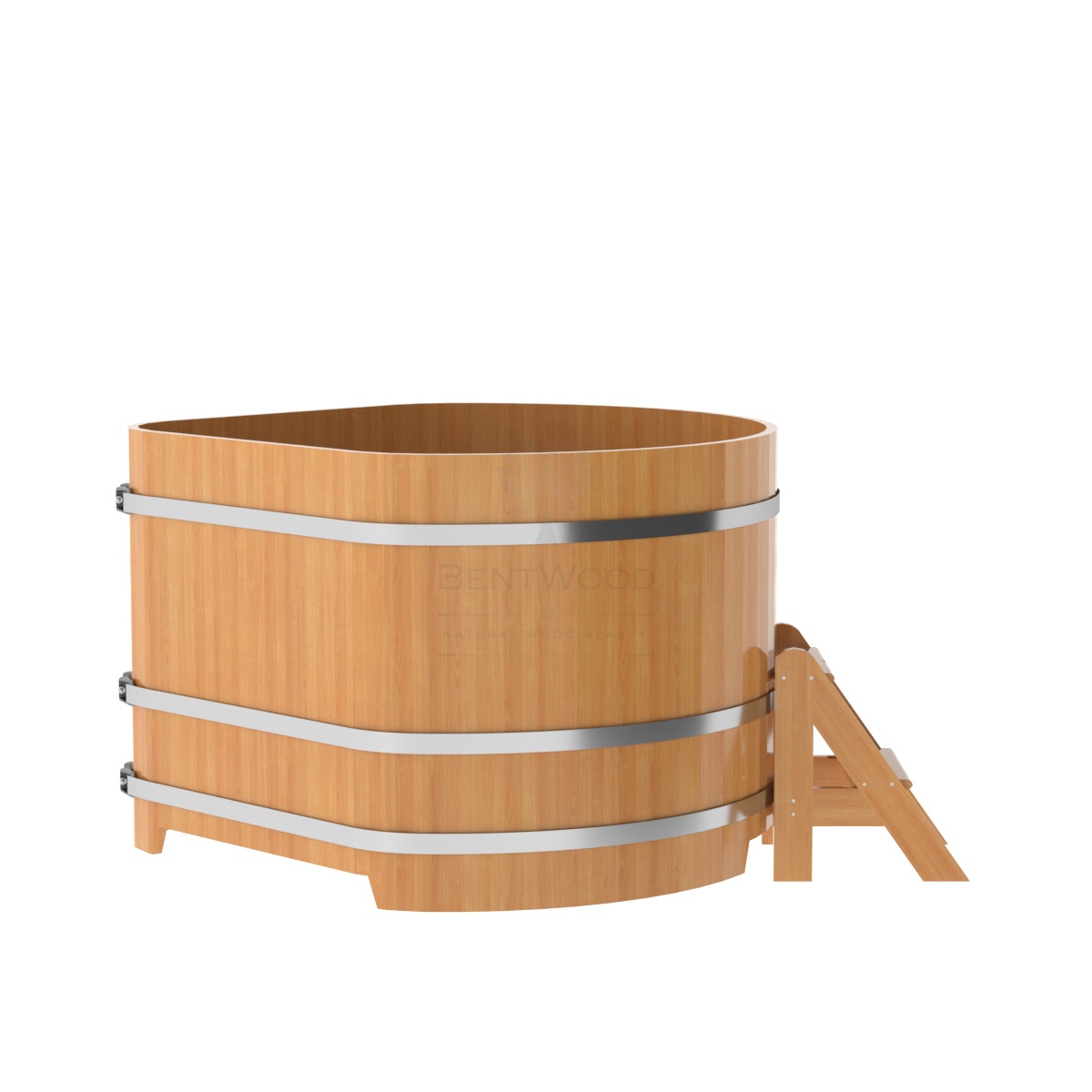 Купель угловая из лиственницы 1,37х1,37