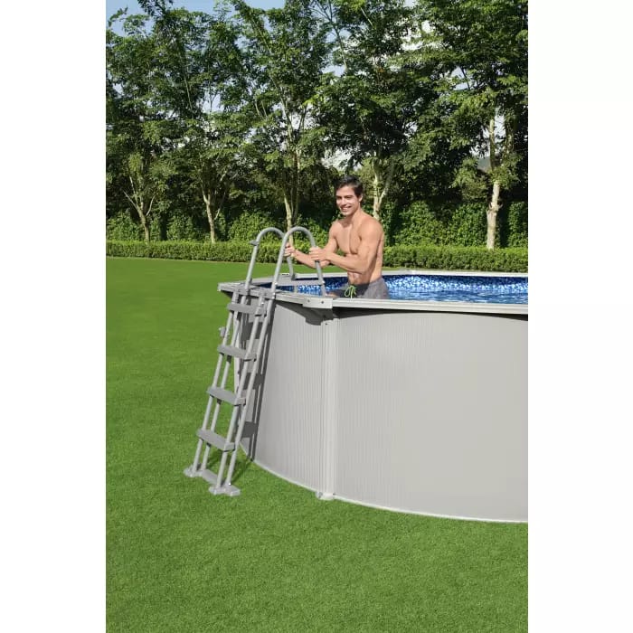 Bestway 56384 BW Стальной бассейн Hydrium 460х120см, 17430л, песч.фил.-нас. 5678л/ч, лестн., тент, подст., попл.-доз.