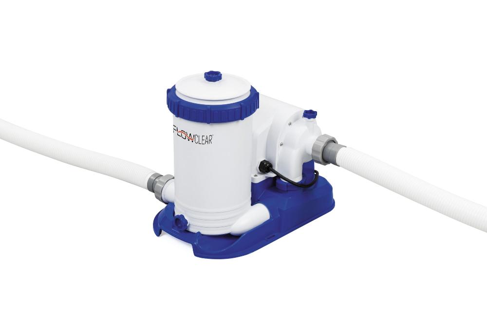 Bestway 5611T BW Каркасный бассейн Power Steel 732х366х122см, 25495л, фил.-насос 9463л/ч, лестница, тент, попл.-доз.