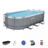 Bestway 56710 BW Каркасный бассейн Power Steel 549х274х122см, 13430л, фил.-насос 5678л/ч, лестница, тент, попл.-доз.