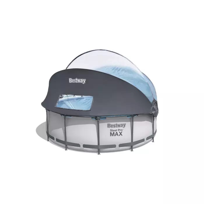 Bestway 5619N BW Каркасный бассейн Steel Pro Max 366х100см, 9150л, с навесом, фил.-насос 2006л/ч, лестница
