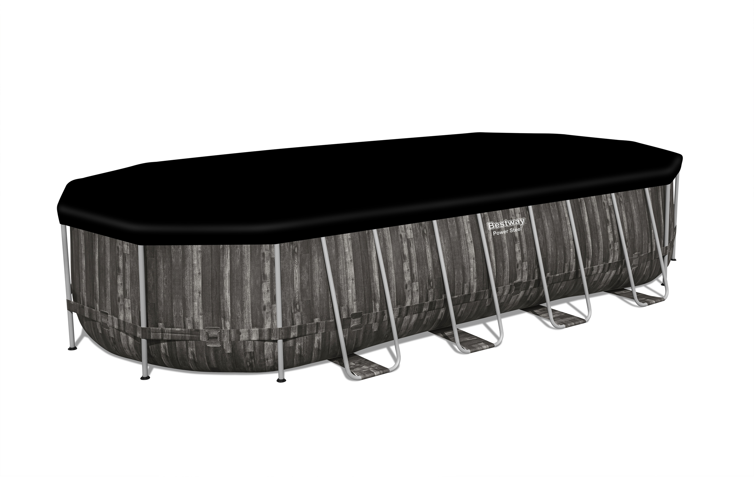 Bestway 561ES BW Каркасный бассейн Power Steel 732x366x1.32см, 28068 л, фил.-нас. 9463 л\ч, лестн, тент, попл.-доз