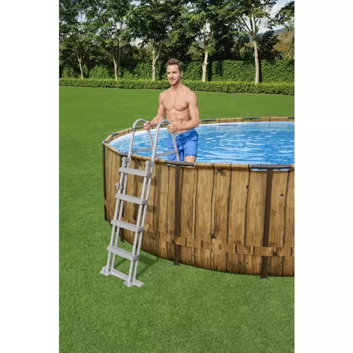 Bestway 56977 BW Каркасный бассейн Power Steel 549x122см "Ротанг" 23062л, фил.-нас. 5678л/ч, лестн., тент, попл.-доз.